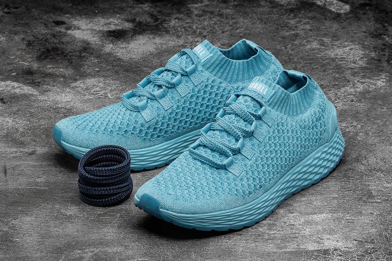 Men's Nobull Bright Knit Running Shoes Blue | SG K1982O